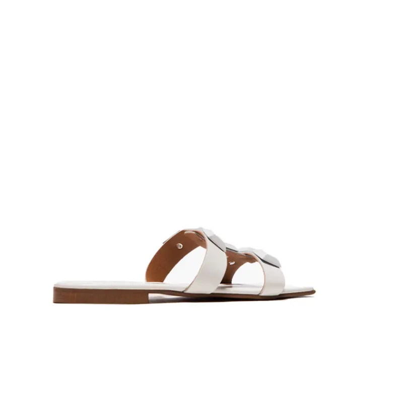 Flats|Mules-L'INTERVALLE Galia White Leather