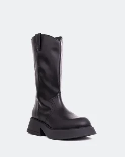 Ankle Boots-L'INTERVALLE Gaulle Black Leather