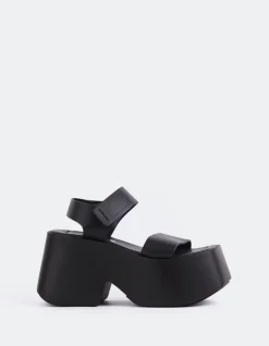 Platform-L'INTERVALLE Gentil Black Leather