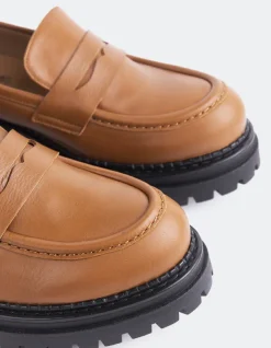 Loafers-L'INTERVALLE Goffredo Tan Leather