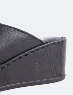 Wedges-L'INTERVALLE Govina Black Leather