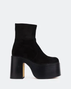 Platform|Ankle Boots-L'INTERVALLE Gunner Black Suede