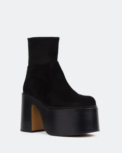 Platform|Ankle Boots-L'INTERVALLE Gunner Black Suede