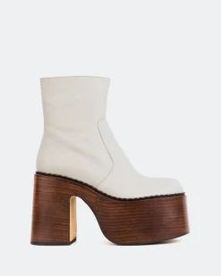 Platform|Ankle Boots-L'INTERVALLE Gunner Off White Leather