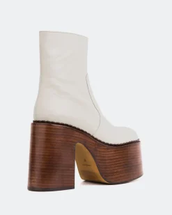 Platform|Ankle Boots-L'INTERVALLE Gunner Off White Leather