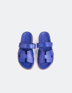 Flats-L'INTERVALLE Gustave Blue Leather