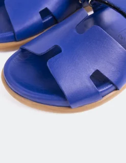 Flats-L'INTERVALLE Gustave Blue Leather