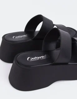Platform-L'INTERVALLE Happy Black Leather