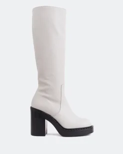 Tall Boots-L'INTERVALLE Hedon Off White Leather