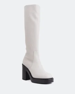 Tall Boots-L'INTERVALLE Hedon Off White Leather