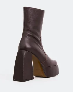Platform|Ankle Boots-L'INTERVALLE Hippie Brown Leather