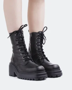 Platform|Lace-up-L'INTERVALLE Homer Black Leather