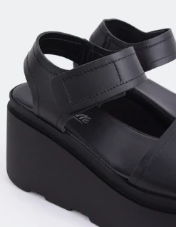 Wedges|Platform-L'INTERVALLE Ideal Black Leather