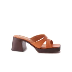 Mid Heels|Mules-L'INTERVALLE Isadora Orange Leather