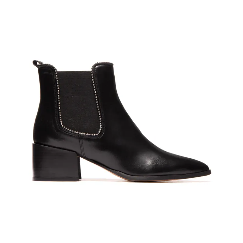 Ankle Boots-L'INTERVALLE Jalna Black Leather