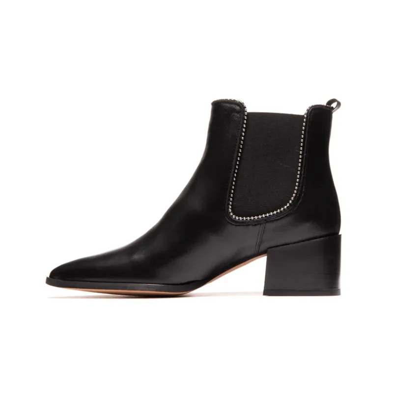 Ankle Boots-L'INTERVALLE Jalna Black Leather