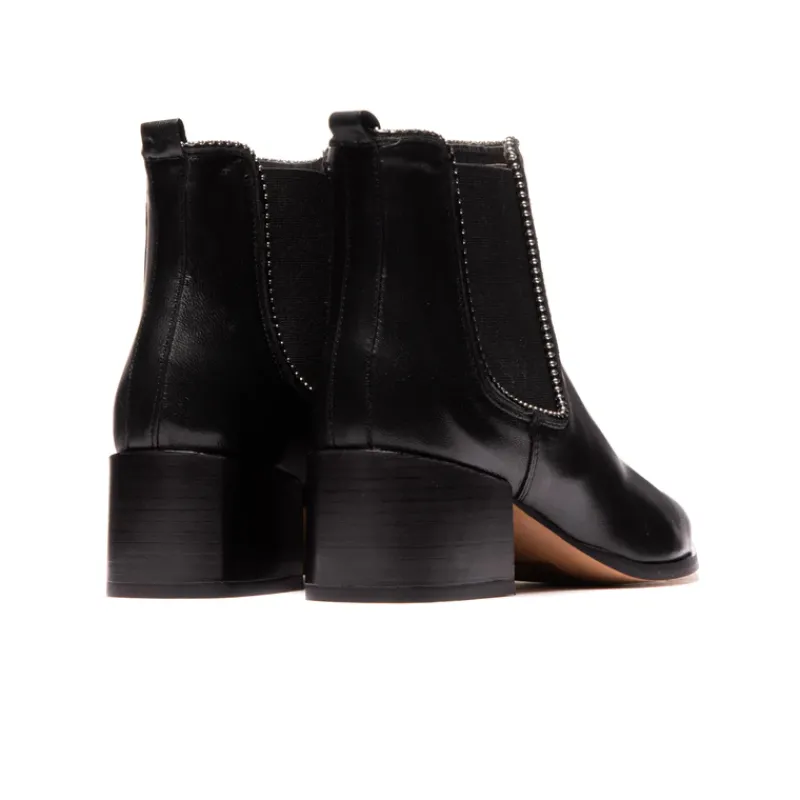 Ankle Boots-L'INTERVALLE Jalna Black Leather