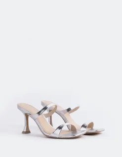 Mid Heels|Mules-L'INTERVALLE Jandira Silver Leather