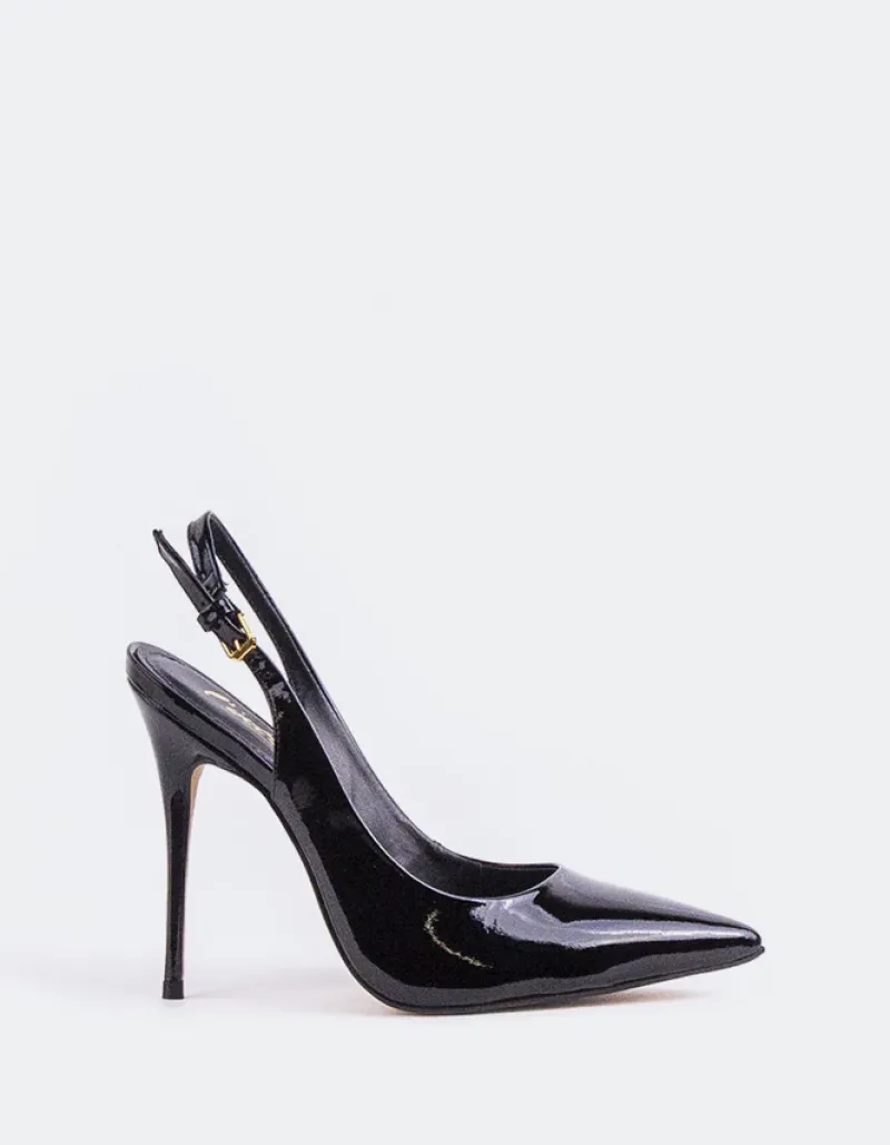 Slingbacks-L'INTERVALLE Janeiro Black Patent