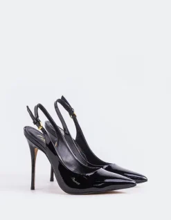 Slingbacks-L'INTERVALLE Janeiro Black Patent