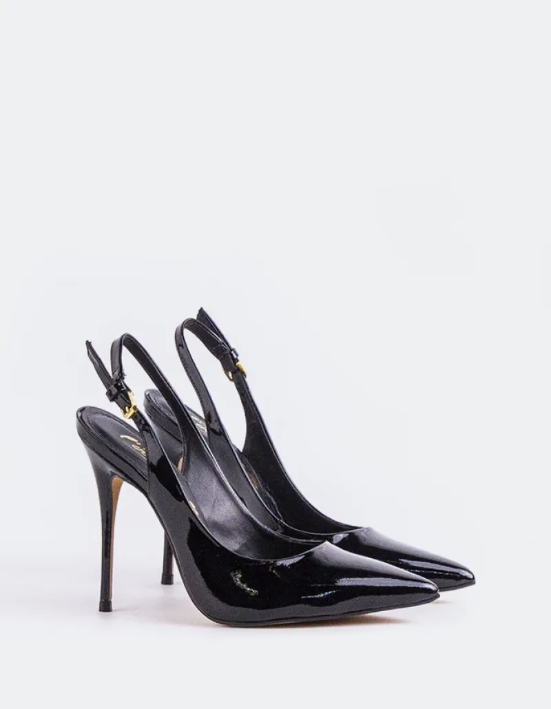 Slingbacks-L'INTERVALLE Janeiro Black Patent