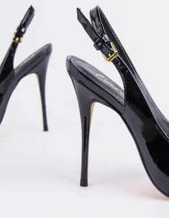 Slingbacks-L'INTERVALLE Janeiro Black Patent