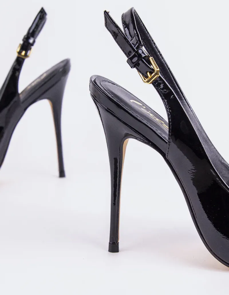 Slingbacks-L'INTERVALLE Janeiro Black Patent