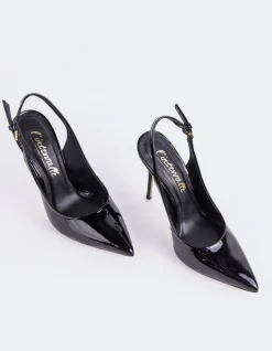 Slingbacks-L'INTERVALLE Janeiro Black Patent
