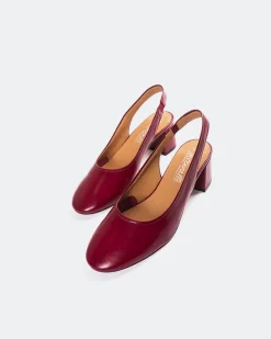 Slingbacks-L'INTERVALLE Jarotes Burgundy Leather