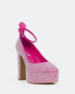 Platforms-L'INTERVALLE Jayne, Fucshia. Suede/Suède Fucshia