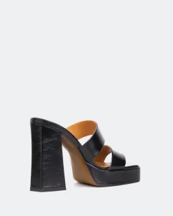 Platform-L'INTERVALLE Jinx Black Leather/Cuir Noir