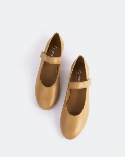 Mary-jane|Ballerinas-L'INTERVALLE Jurgita Camel Leather