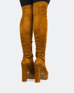 Over-the-knee|Stretch-L'INTERVALLE Kalaf Camel Suede Stretch