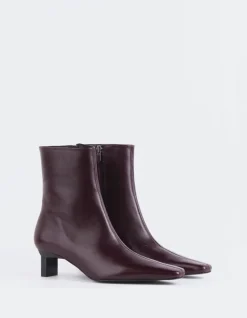 Ankle Boots-L'INTERVALLE Karylle Burgundy Leather