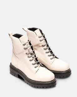 Ankle Boots-L'INTERVALLE Kawasaki Off White Croco