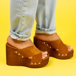 Wood Sandals|Wedges-L'INTERVALLE Kitten Black Suede