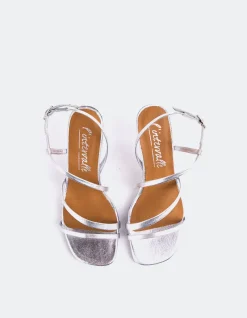 Strappy|Mid Heels-L'INTERVALLE Kowsky Silver Metal