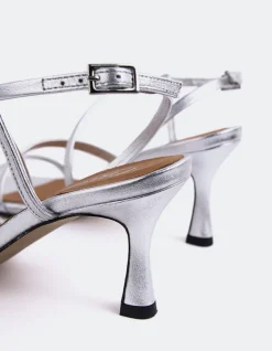 Strappy|Mid Heels-L'INTERVALLE Kowsky Silver Metal