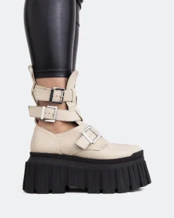 Platform|Ankle Boots-L'INTERVALLE Landry Off White Leather