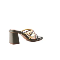 Mid Heels|Mules-L'INTERVALLE Larisa Khaki Multi Leather