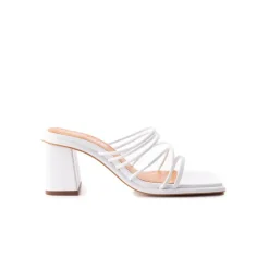 Mid Heels|Mules-L'INTERVALLE Larisa White Leather