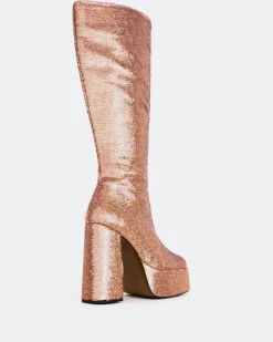 Platform|Tall Boots-L'INTERVALLE Latto Pink Sequins