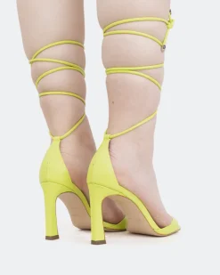 Strappy-L'INTERVALLE Lavo, Lime Leather/Cuir Citron