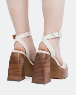 Wood Sandals|Platform-L'INTERVALLE Legacy Off White Leather