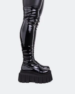Over-the-knee-L'INTERVALLE Letar Black Patent