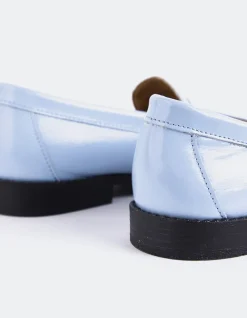 Loafers-L'INTERVALLE Lettine Light Blue Naplack Leather