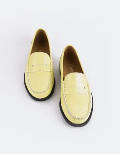 Loafers-L'INTERVALLE Lettine Yellow Naplack Leather
