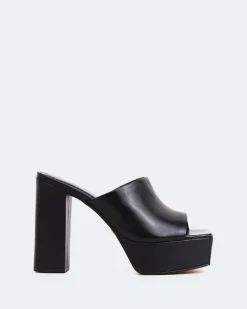 Platform-L'INTERVALLE Leva Black Leather