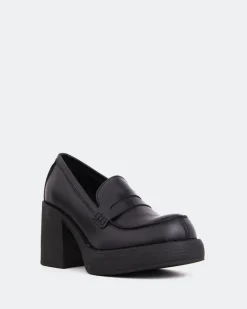 Platforms|Loafers-L'INTERVALLE Levigne Black Leather
