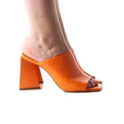 Mules-L'INTERVALLE Levu Orange Leather